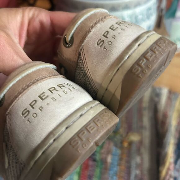 Sperry Women’s Top Sider Beige Leather Boat Shoes 8M - Picture 15 of 16